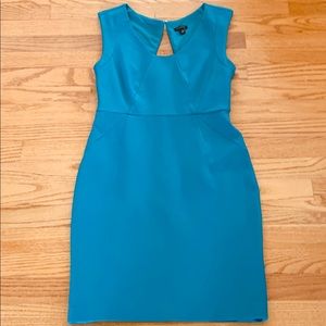 Ann Taylor Blue Cutout Back Sheath Dress, SZ 0